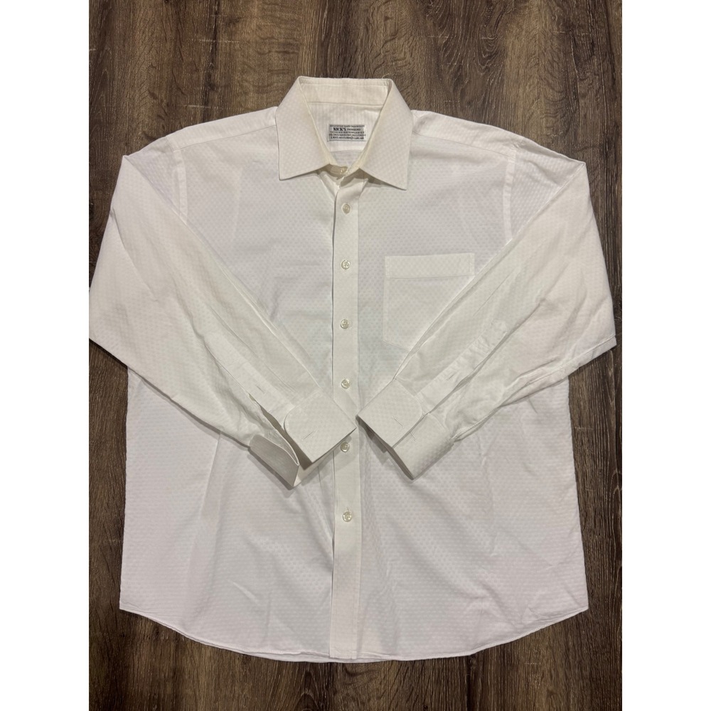 Nicks Fashions Mens White Textured Button Down Shirt Hand Tailored Monogram HBS